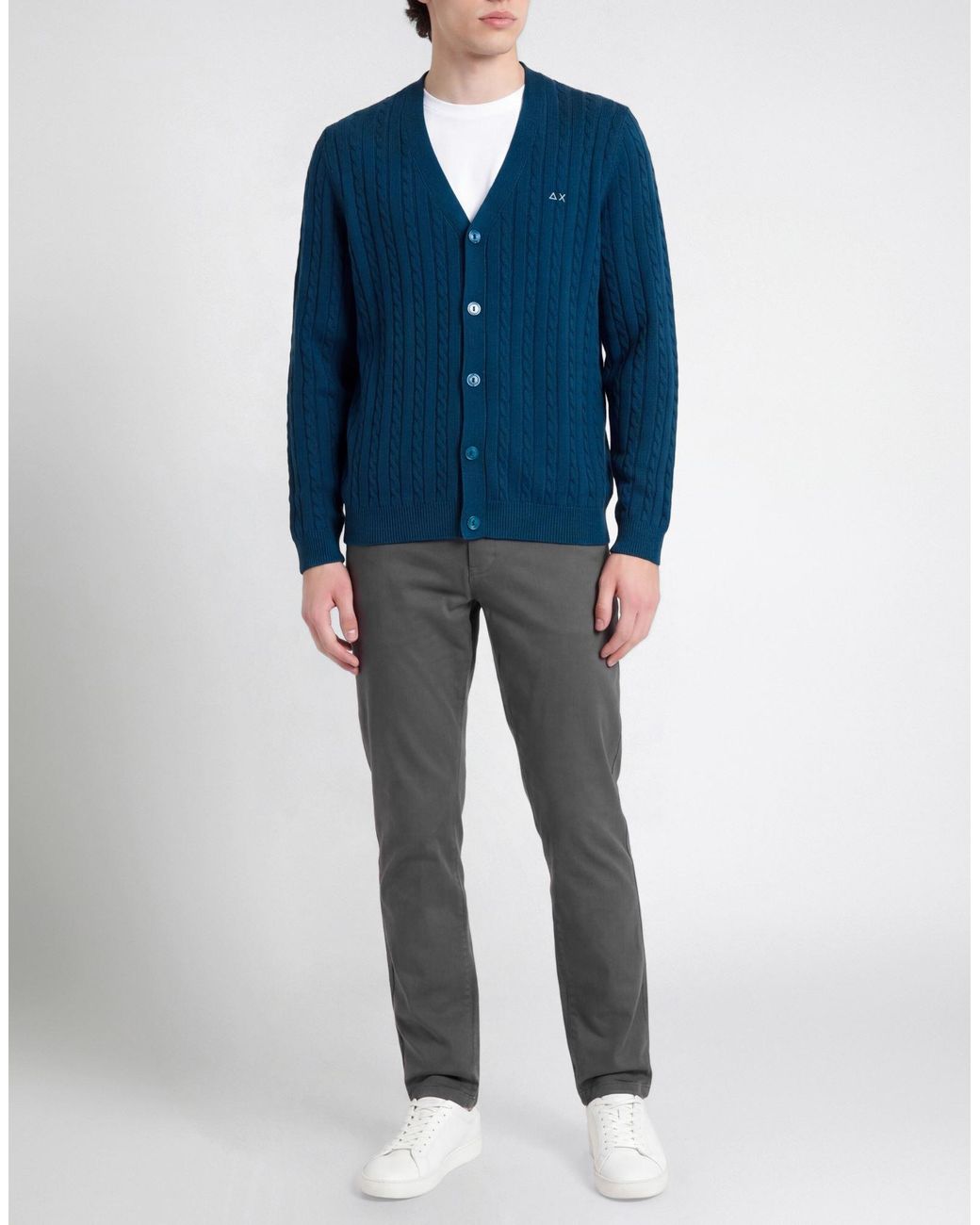 Sun 68 Blue Cardigan for men
