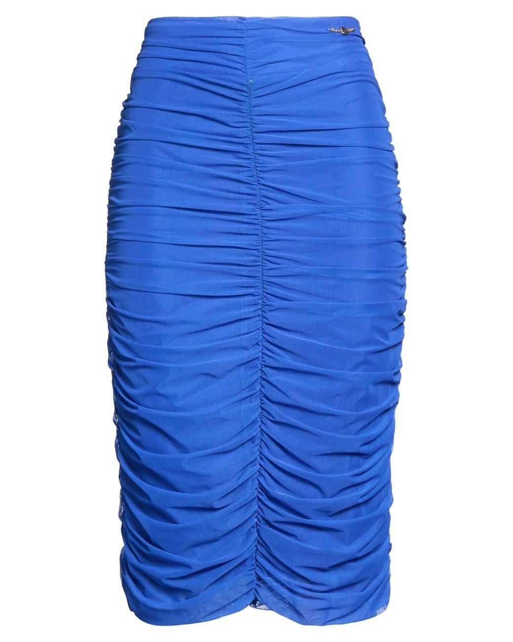 Gaelle Paris Blue Midi Skirt Polyester, Elastane