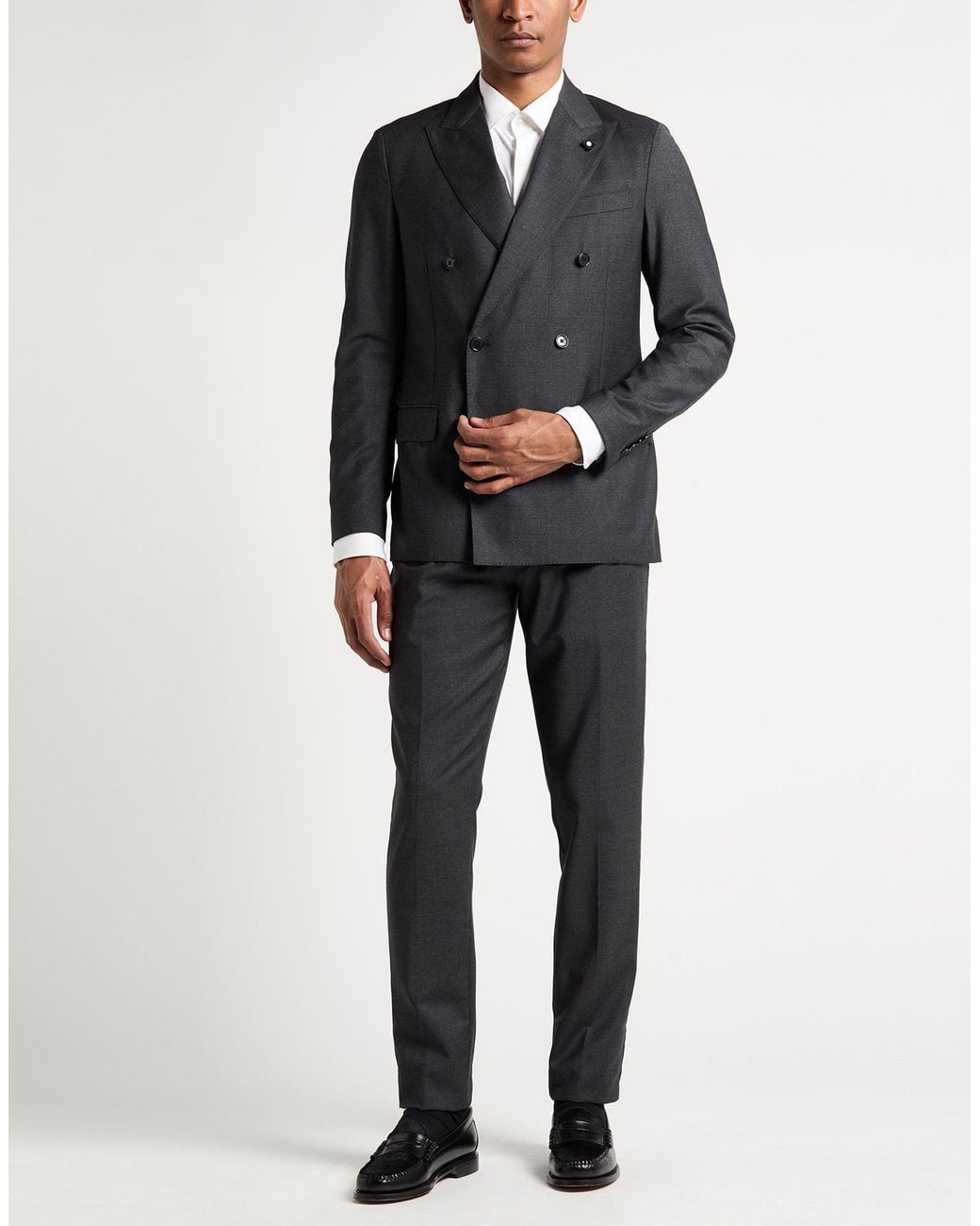 Lardini Black Suit Wool, Elastane for men