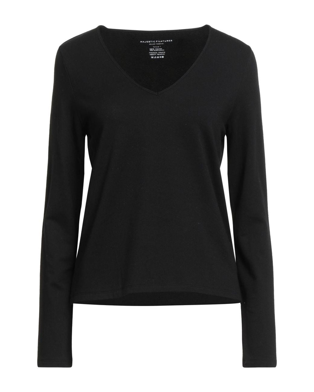 Majestic Filatures Black Sweatshirt Viscose, Elastane