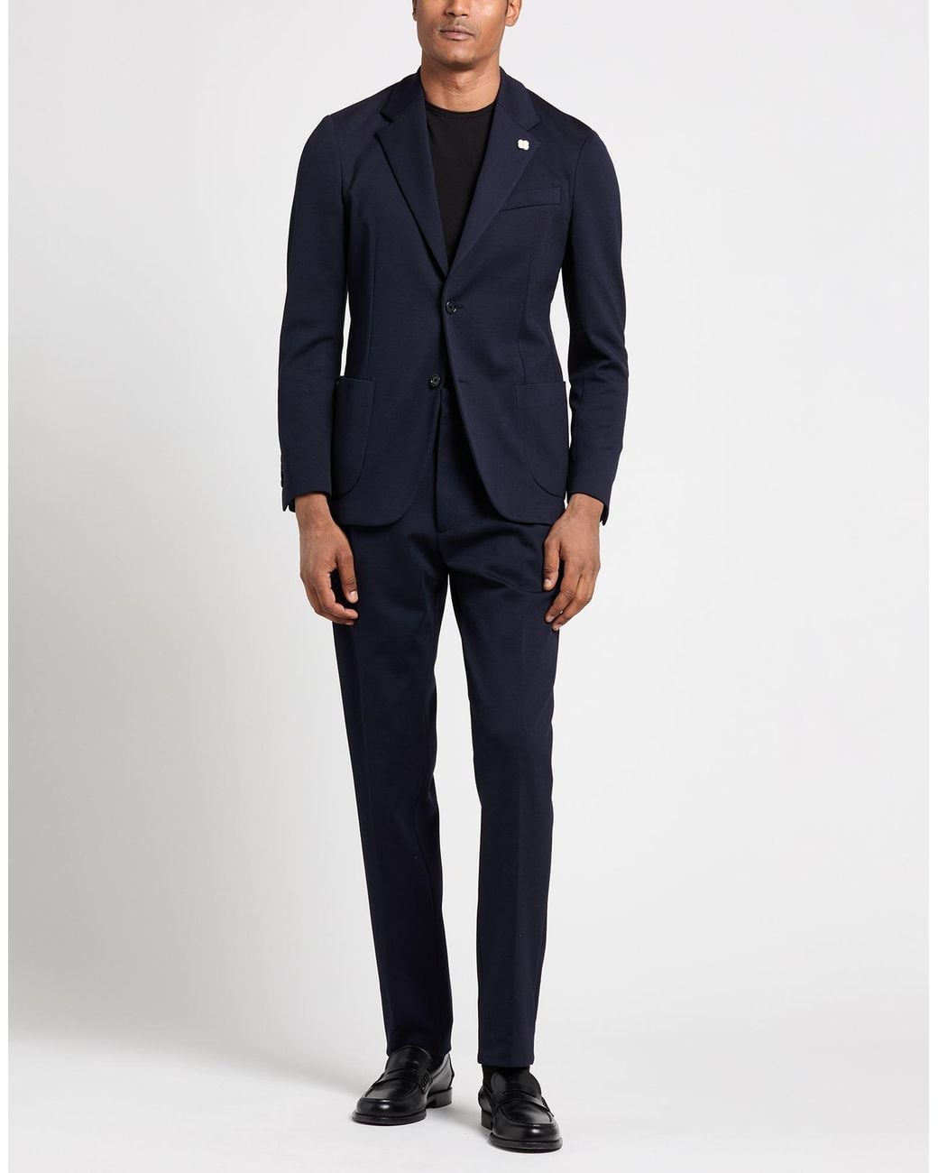 Lardini Blue Suit Cotton, Wool, Nylon, Elastane for men