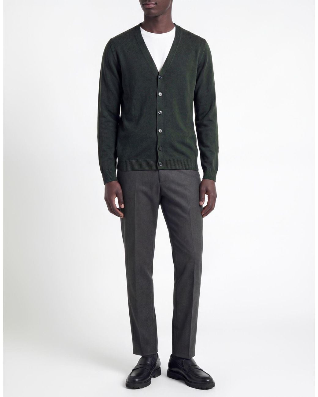 Daniele Fiesoli Green Dark Cardigan Wool, Cashmere for men