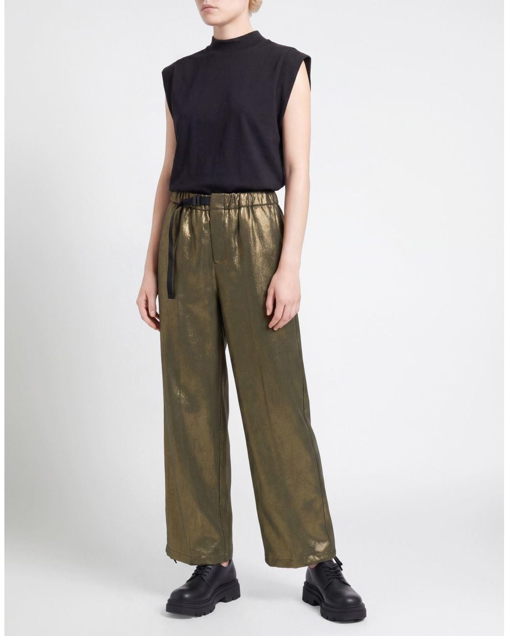 White Sand Green Military Pants Polyester, Elastane