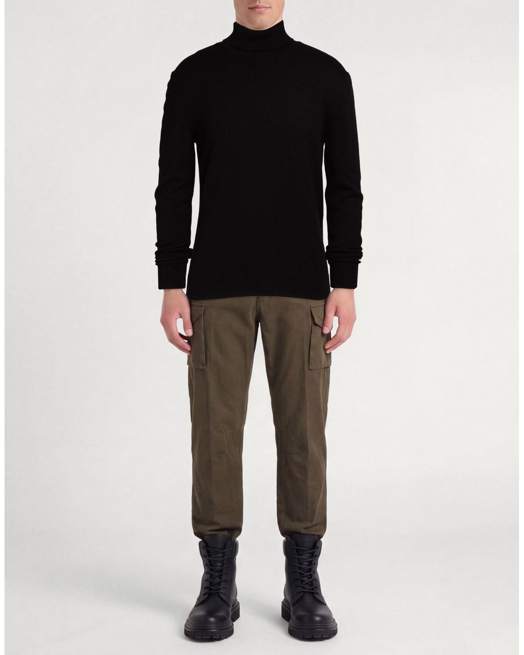 Lardini Black Turtleneck Virgin Wool for men