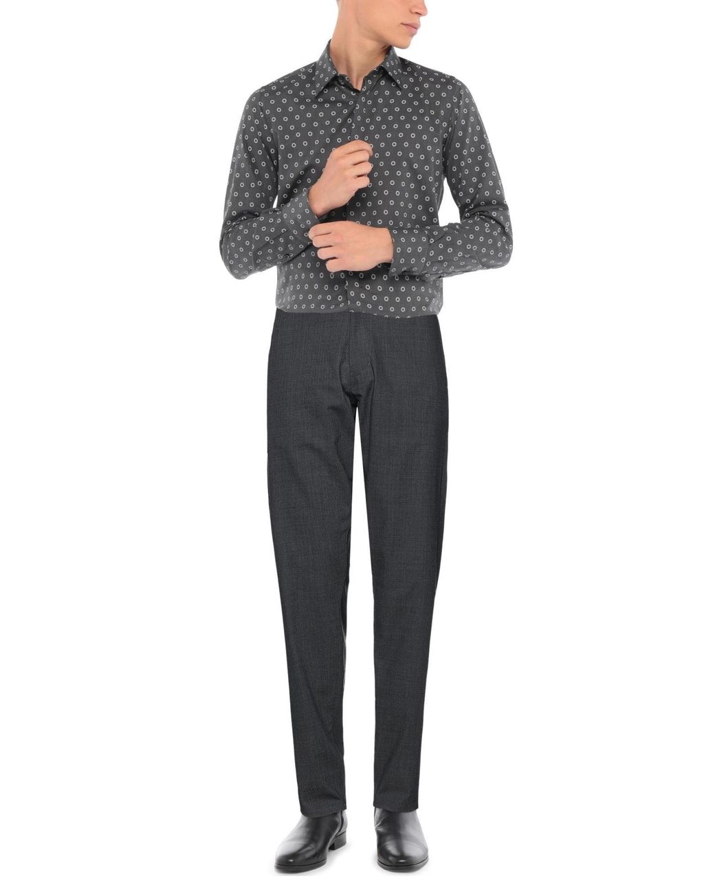 Aspesi Gray Charcoal Pants Polyester, Wool, Elastane for men