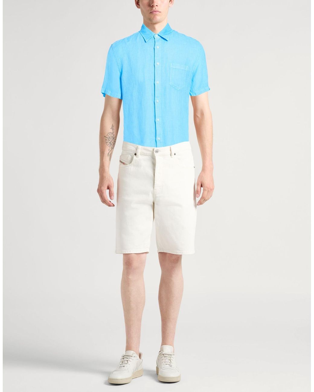 Camisa 120% Lino de hombre de color Blue