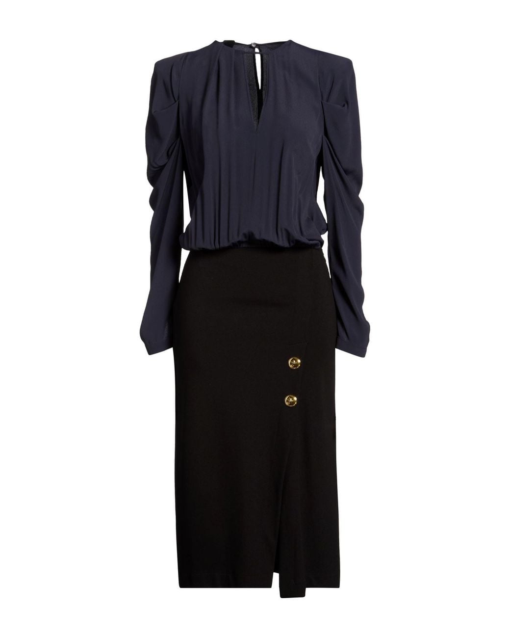 Pinko Blue Midi Dress Viscose, Nylon, Elastane, Acetate, Silk