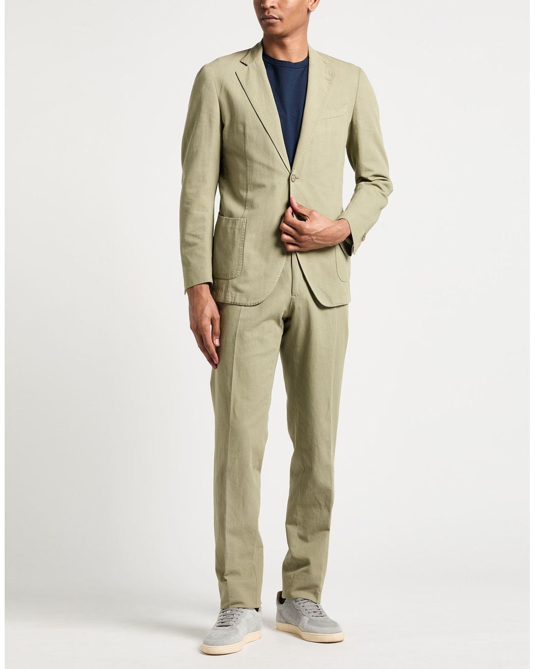 Santaniello Multicolor Military Suit Cotton, Linen for men