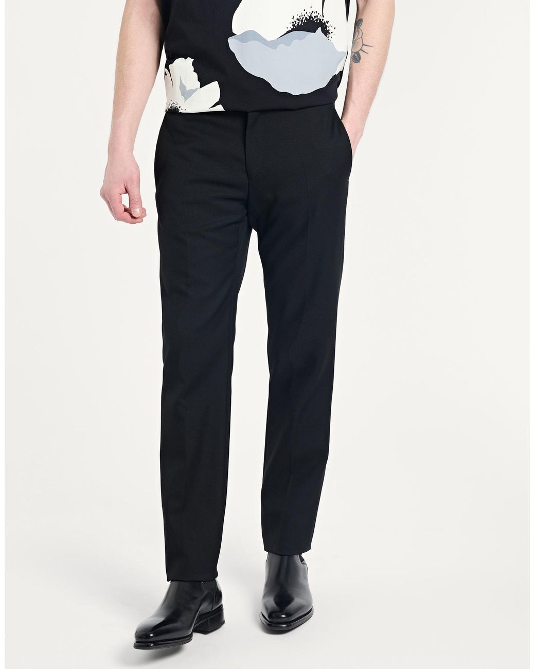 Versace Black Pants Virgin Wool for men