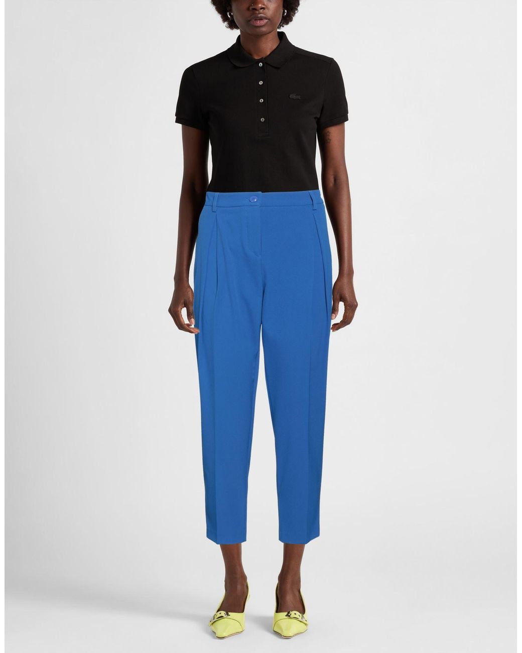 Angelo Marani Blue Pants Polyester, Elastane