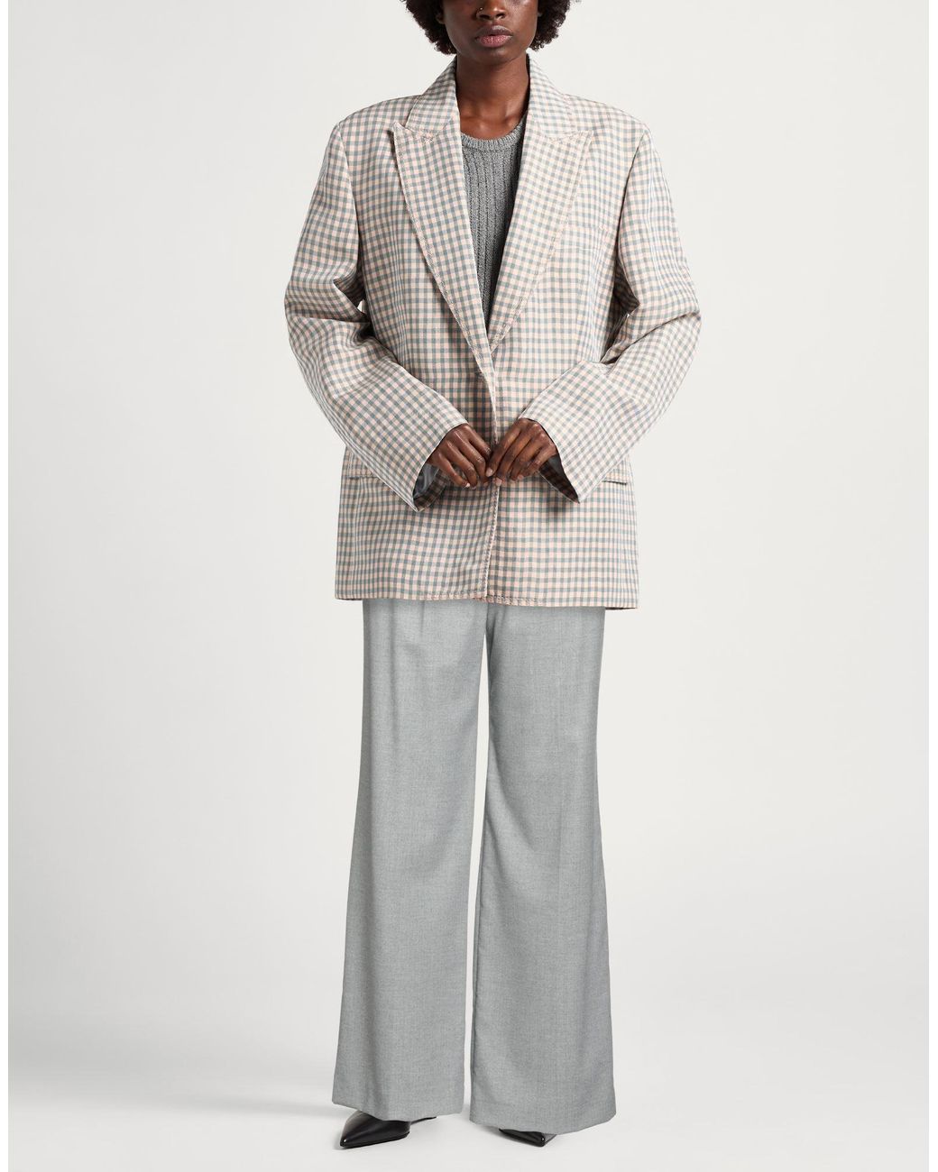 Seductive Gray Light Pants Wool, Polyester, Viscose, Elastane