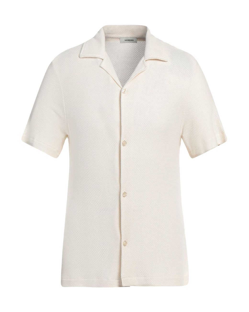 Sandro White Ivory Shirt Lyocell for men