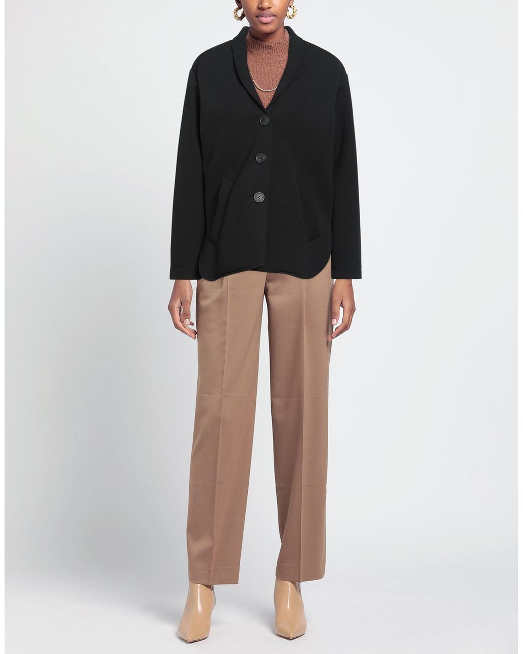 VIRNA DRÒ® Black Coat Polyester, Polyurethane, Elastane