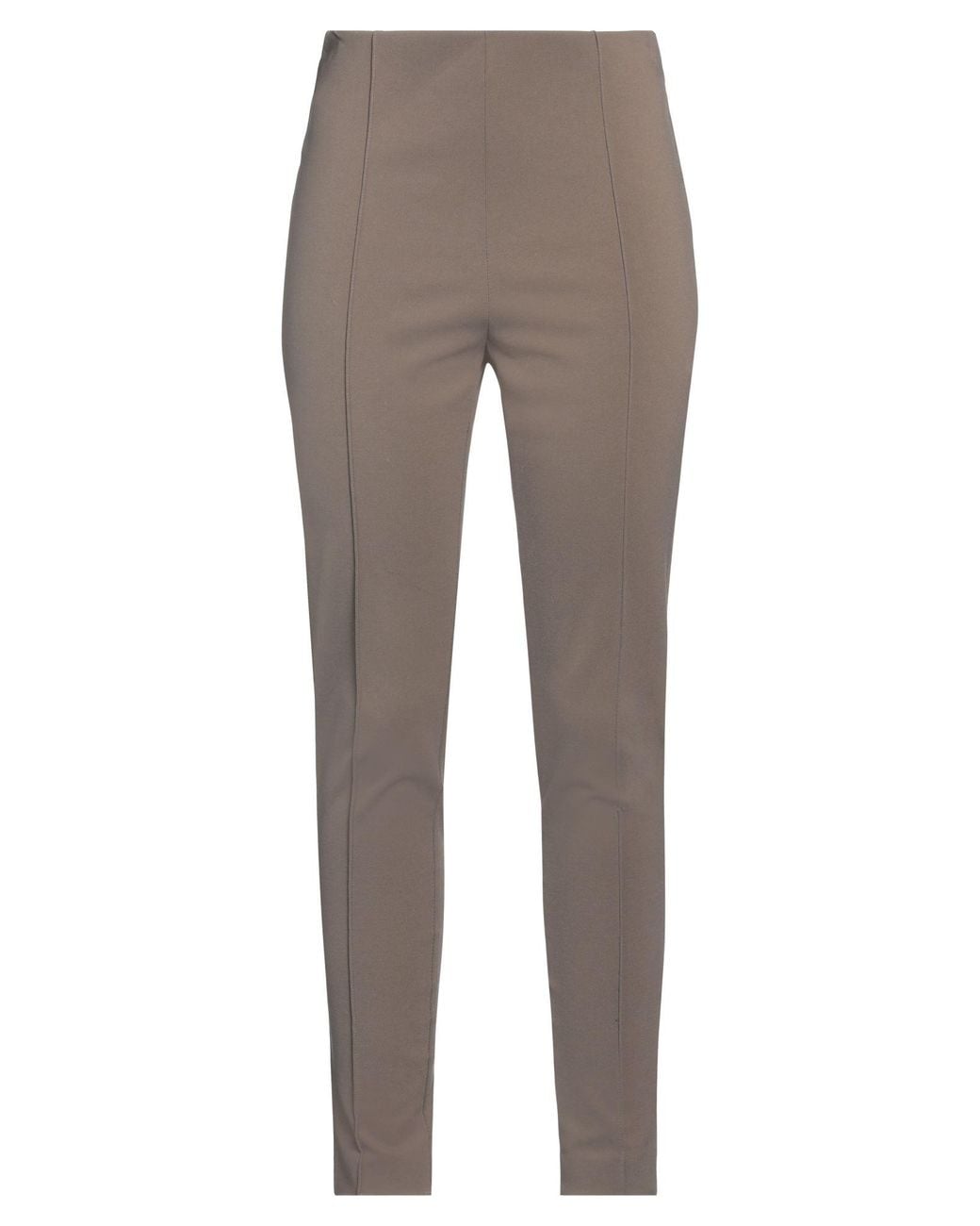 Semicouture Gray Khaki Pants Viscose, Polyamide, Elastane