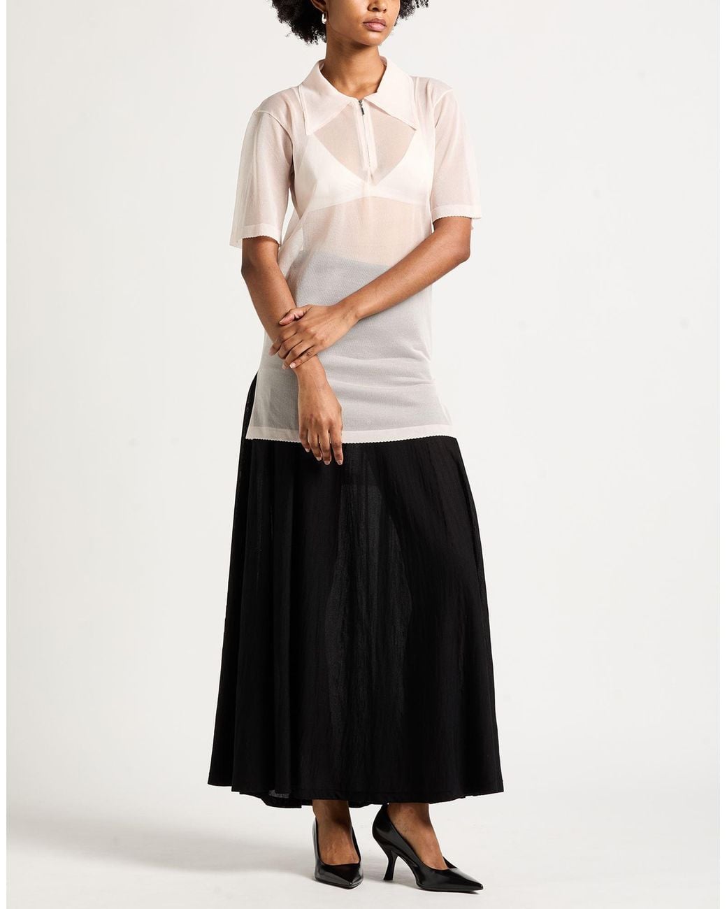 Maison Margiela White Polo Shirt Silk