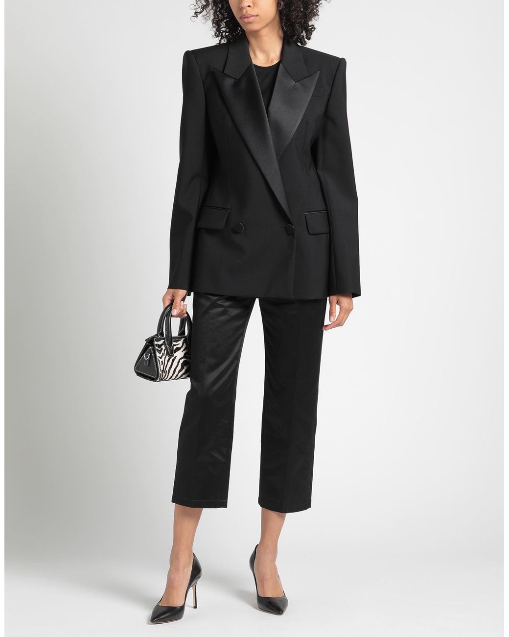 McQueen Black Blazer Wool, Silk, Polyester