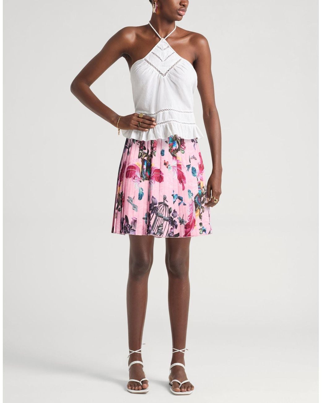 Versace Jeans Couture Pink Mini Skirt Polyester