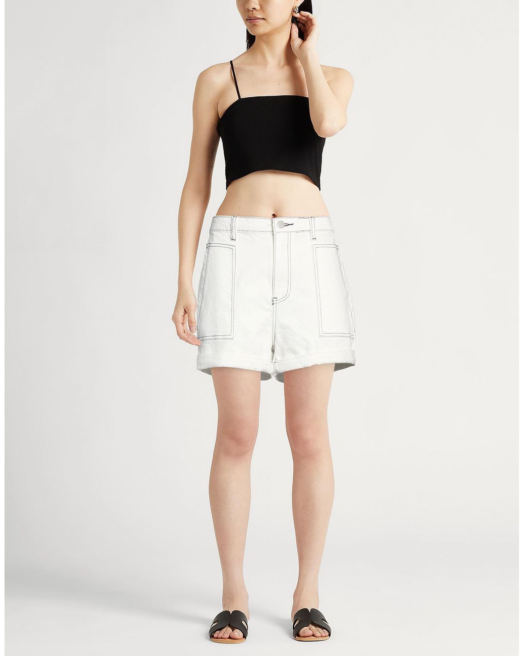 ELEH White Denim Shorts