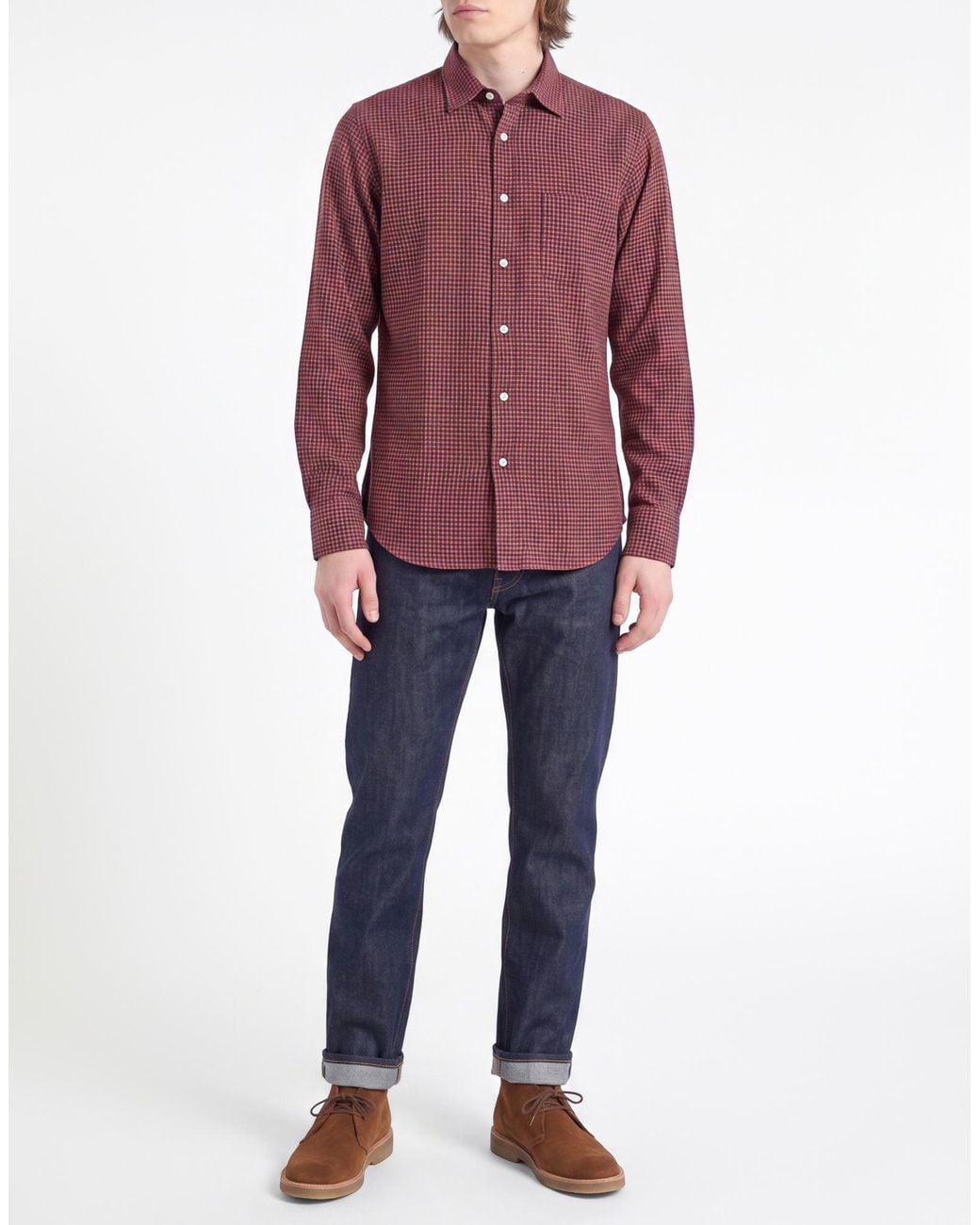 Hartford Purple Brick Shirt Cotton for men