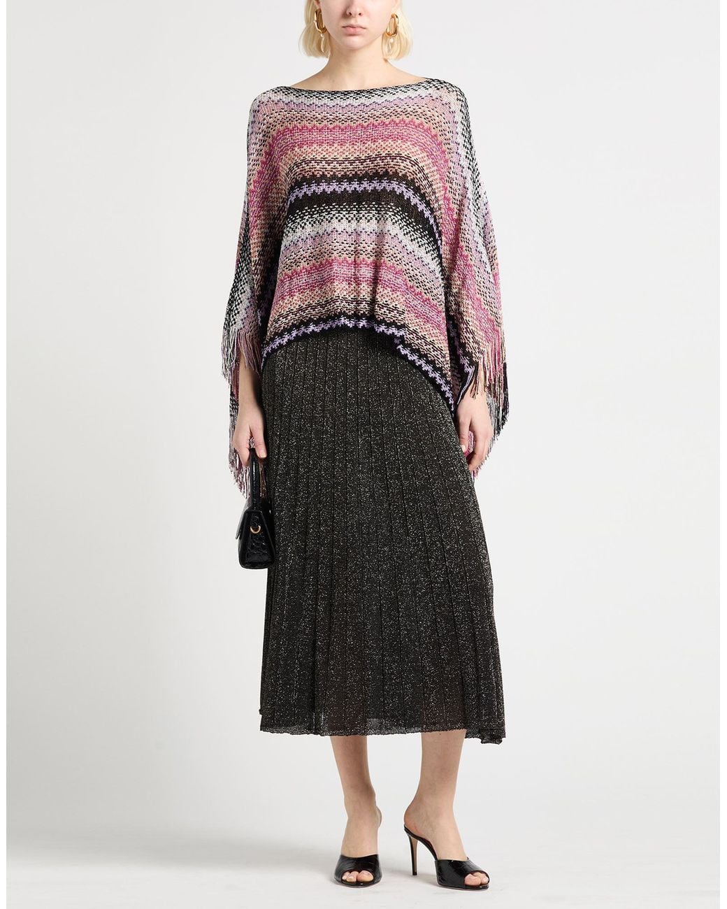 Roberto Collina Black Midi Skirt Viscose, Polyester