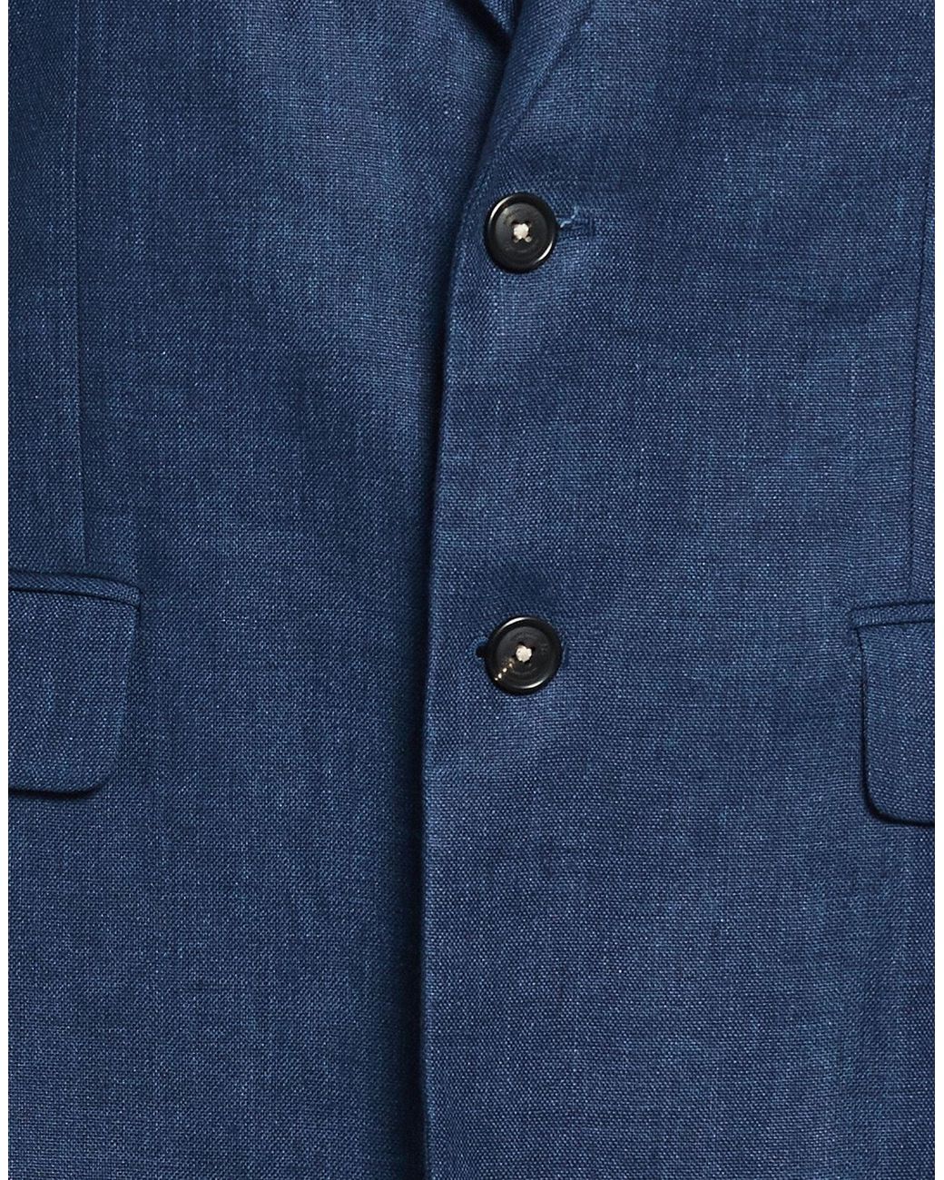 Massimo Alba Blue Blazer Linen for men