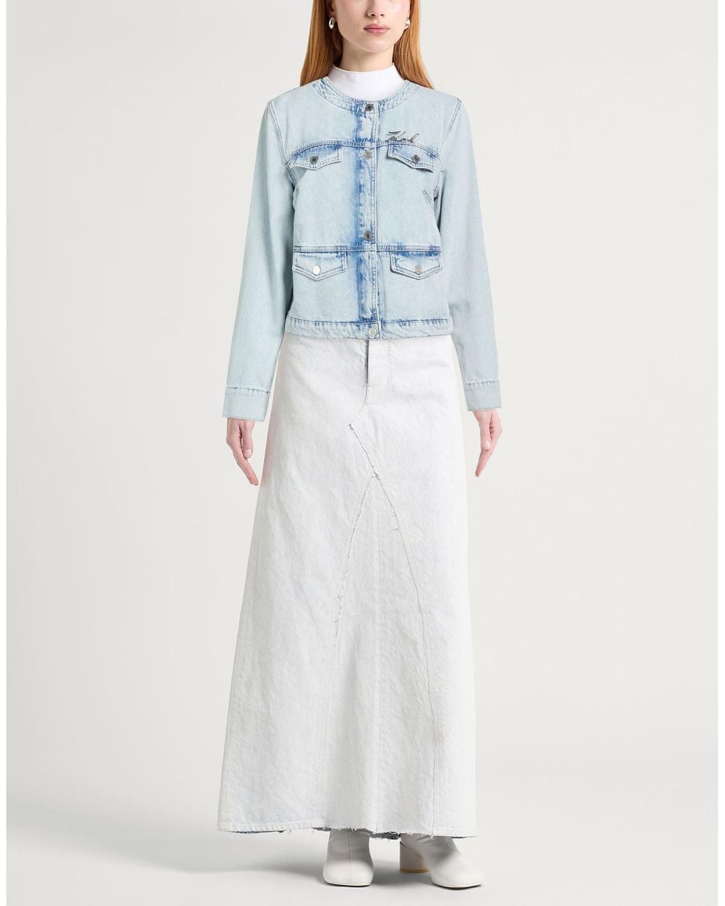 Karl Lagerfeld Blue Denim Outerwear