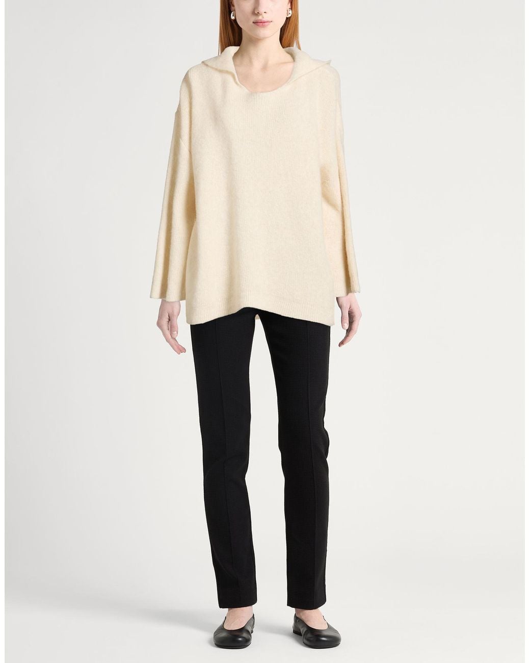 Akep Natural Cream Sweater Alpaca Wool, Polyamide