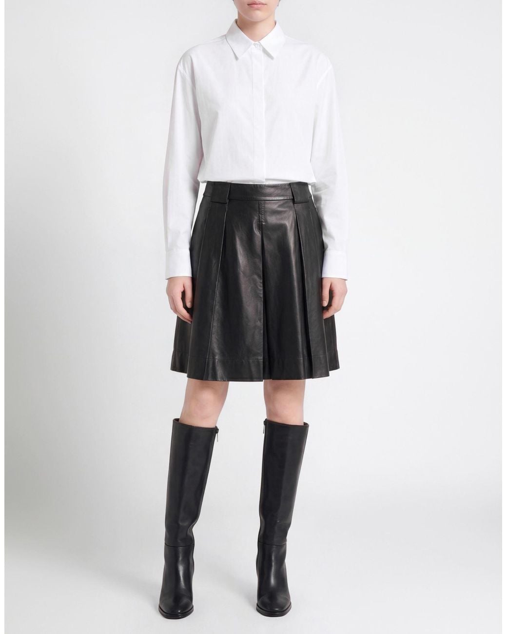 Emporio Armani Black Mini Skirt Lambskin