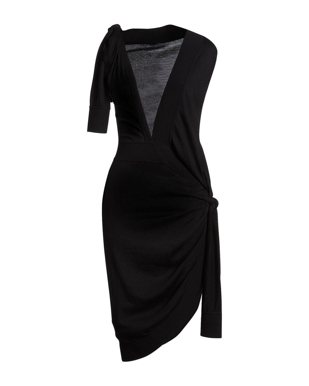 Ferragamo Black Mini Dress Cotton, Silk, Polyamide