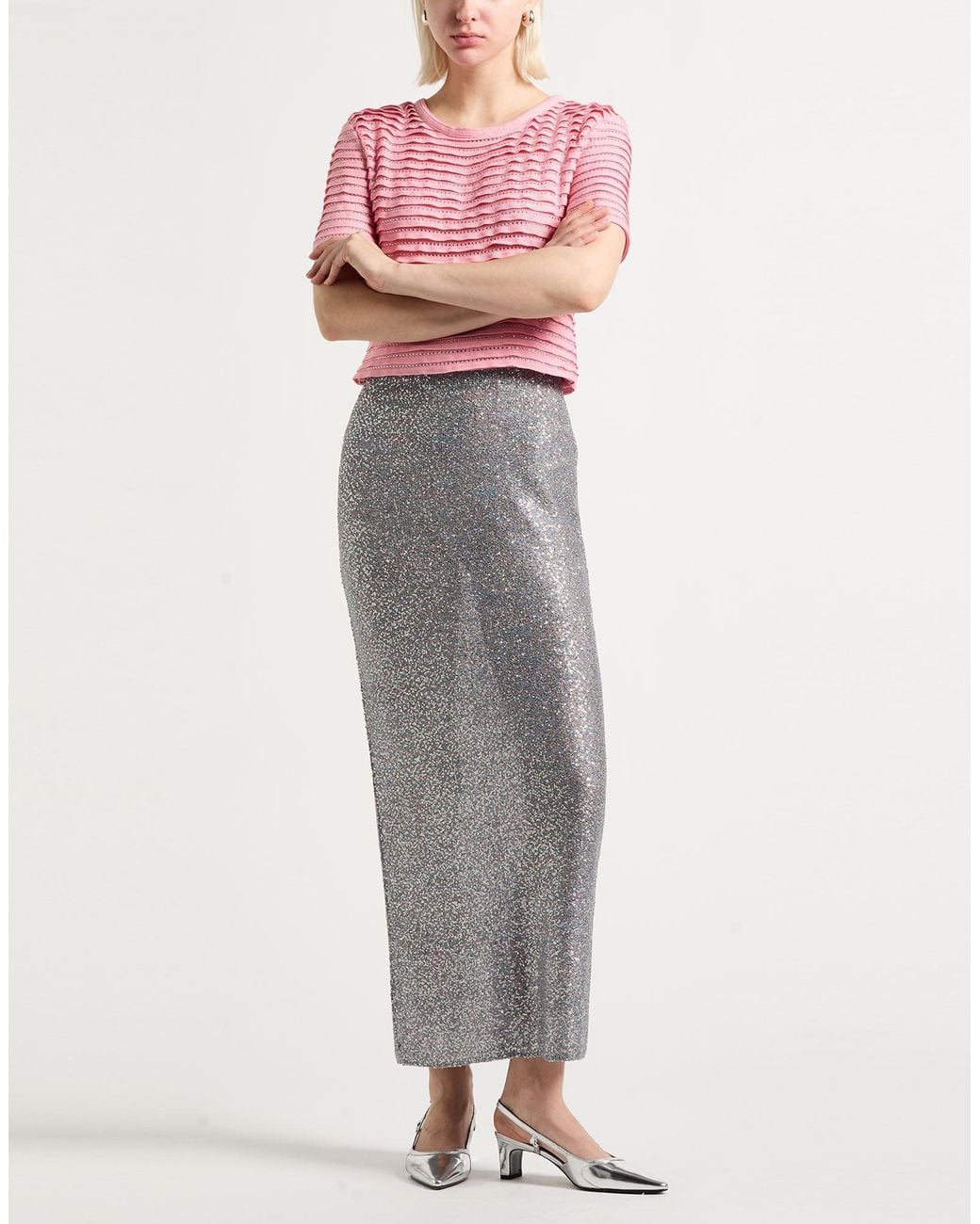 Alysi Gray Maxi Skirt
