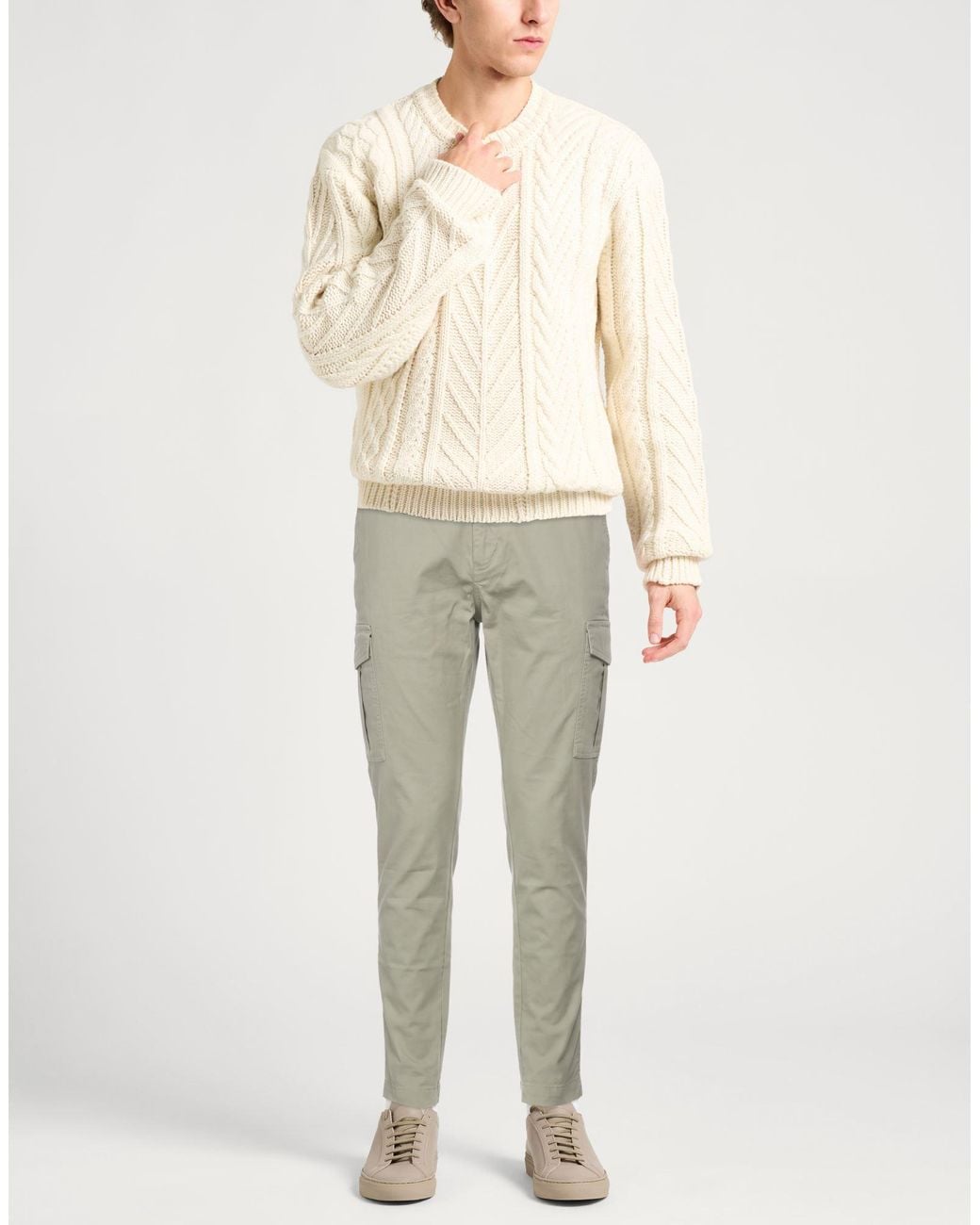 Eleventy Gray Pants Cotton, Elastane for men