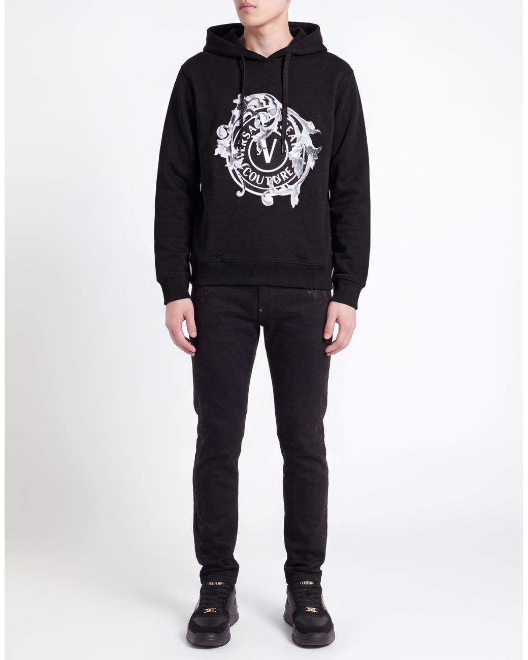 Versace Jeans Couture Black Sweatshirt Cotton for men