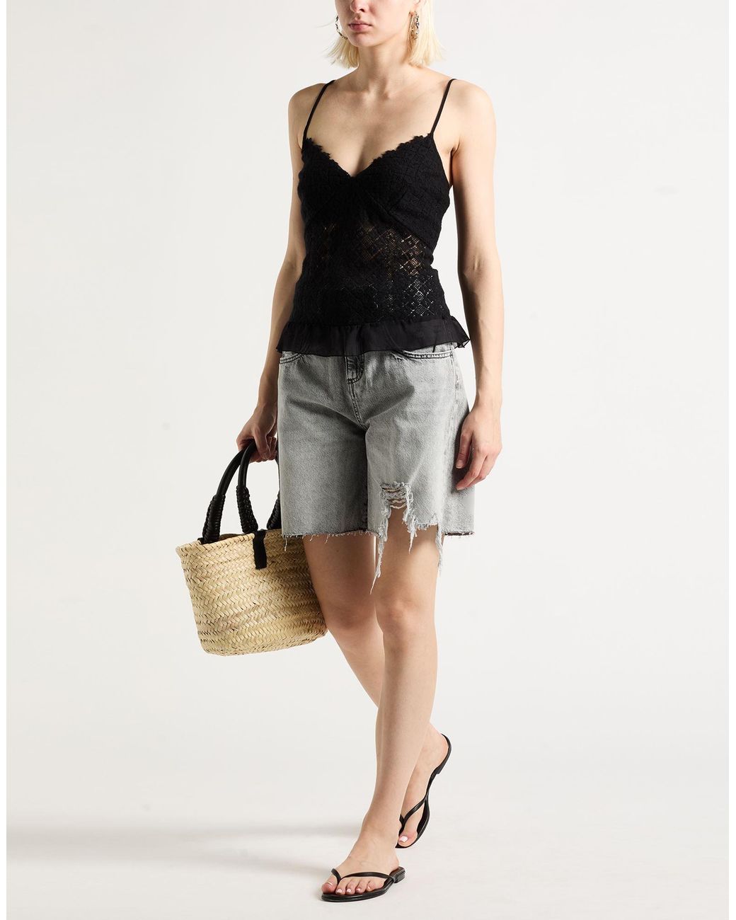 Kristina Ti Black Top Acetate, Wool, Polyester
