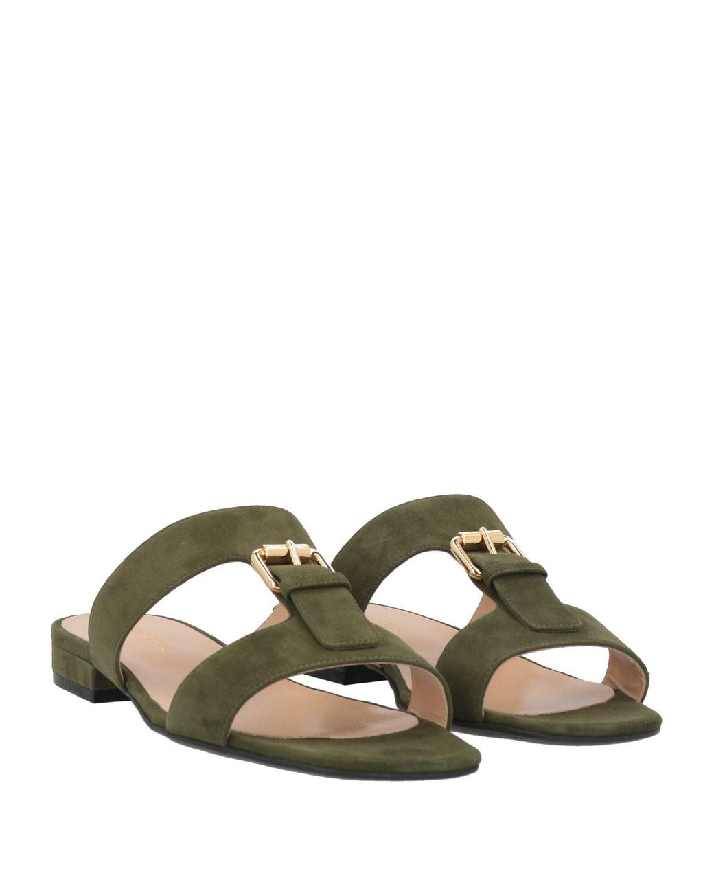 Sergio Rossi Green Military Sandals Leather
