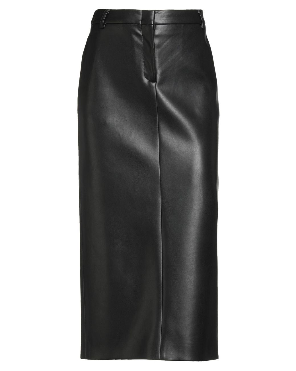 Semicouture Black Midi Skirt Polyurethane, Polyester
