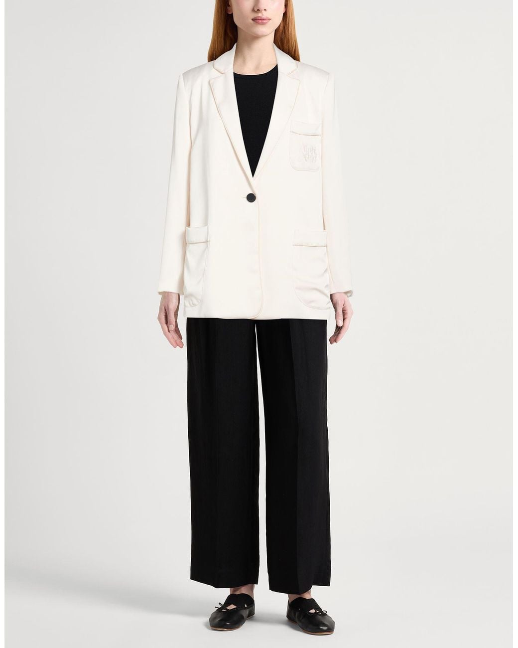 ARMANI EXCHANGE White Ivory Blazer Polyester