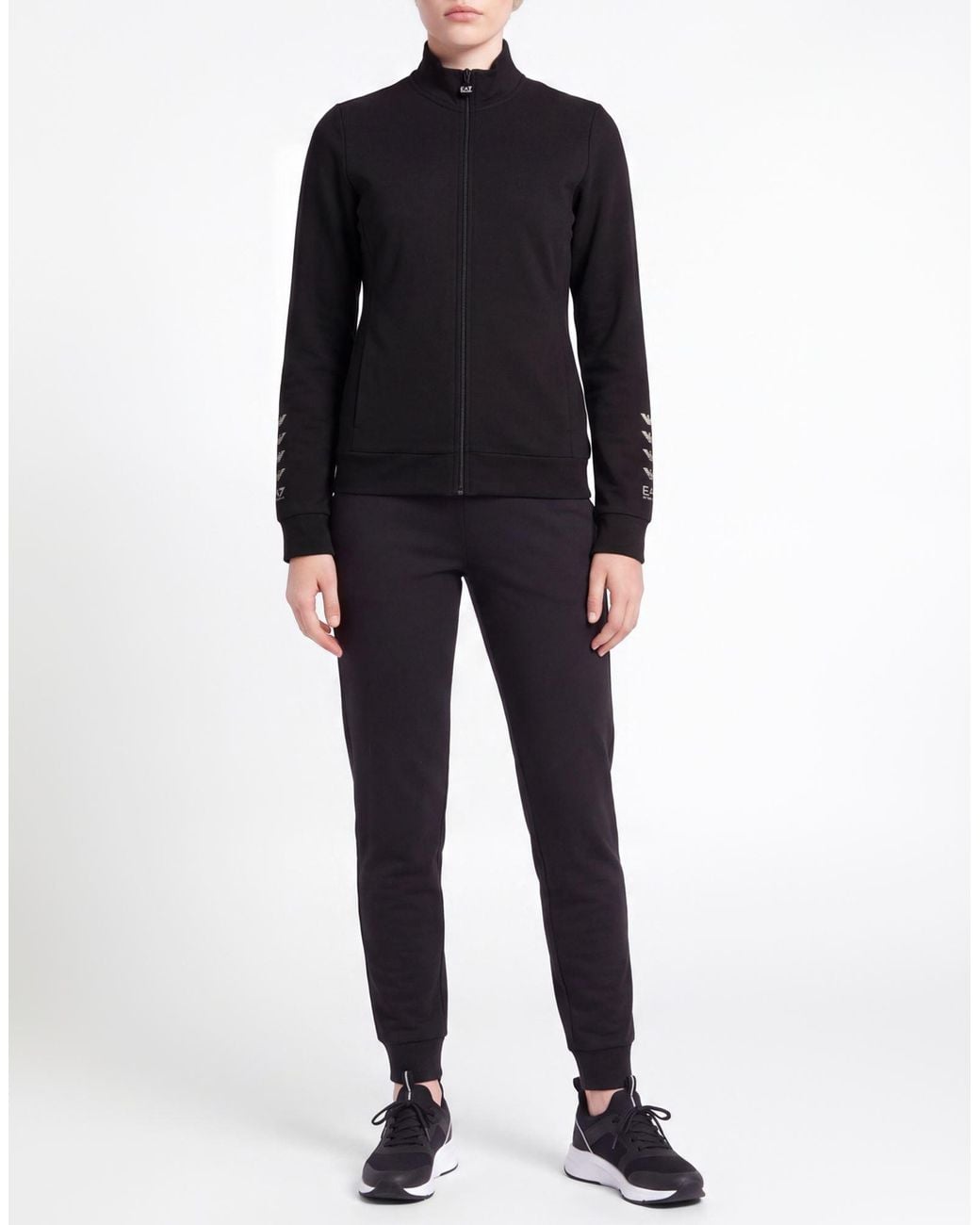 EA7 Black Tracksuit Cotton, Elastane