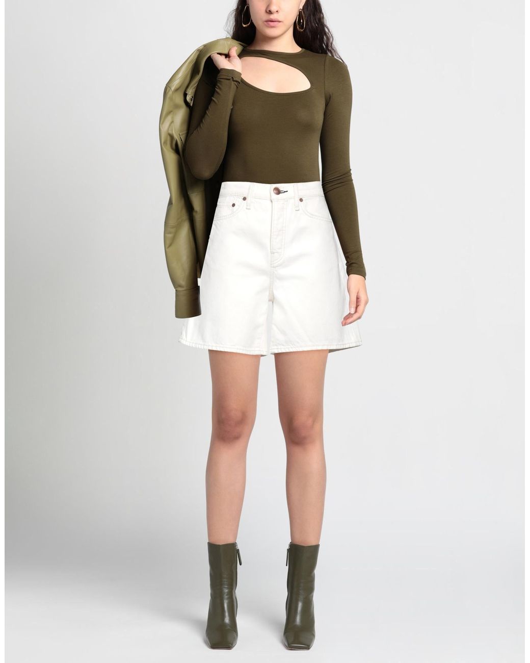 Rag & Bone White Denim Shorts