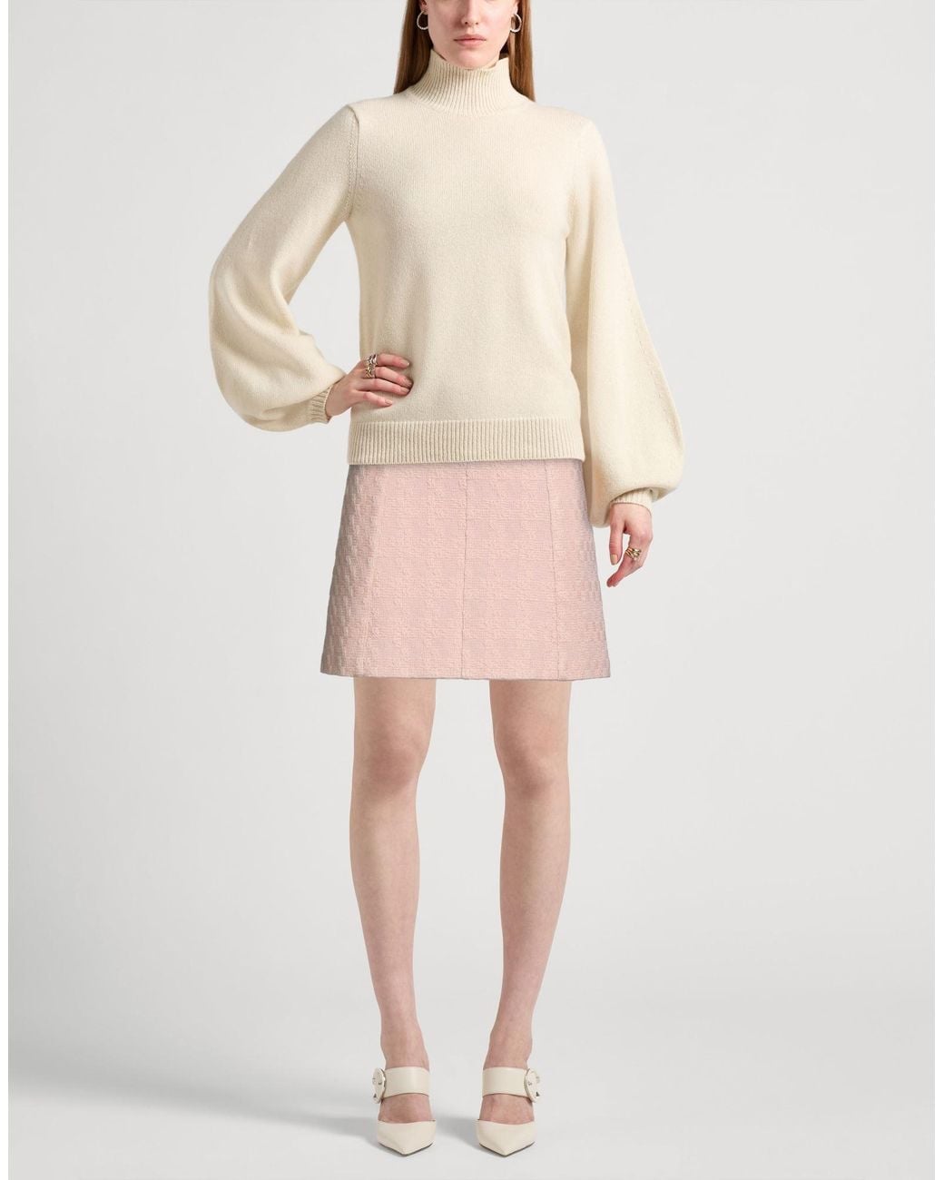 Céline Pink Blush Mini Skirt Wool, Polyamide, Mohair Wool