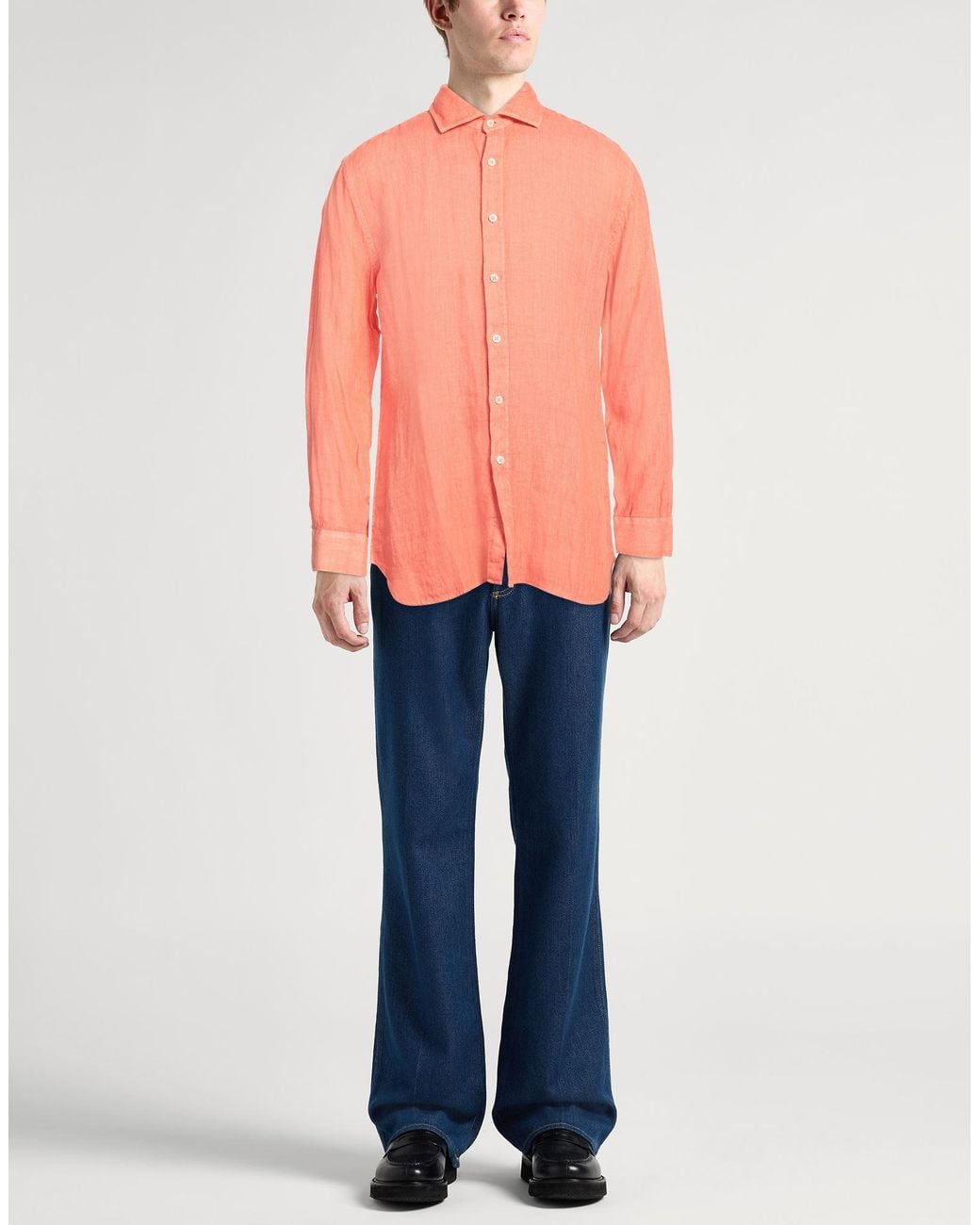 120% Lino Pink Shirt for men