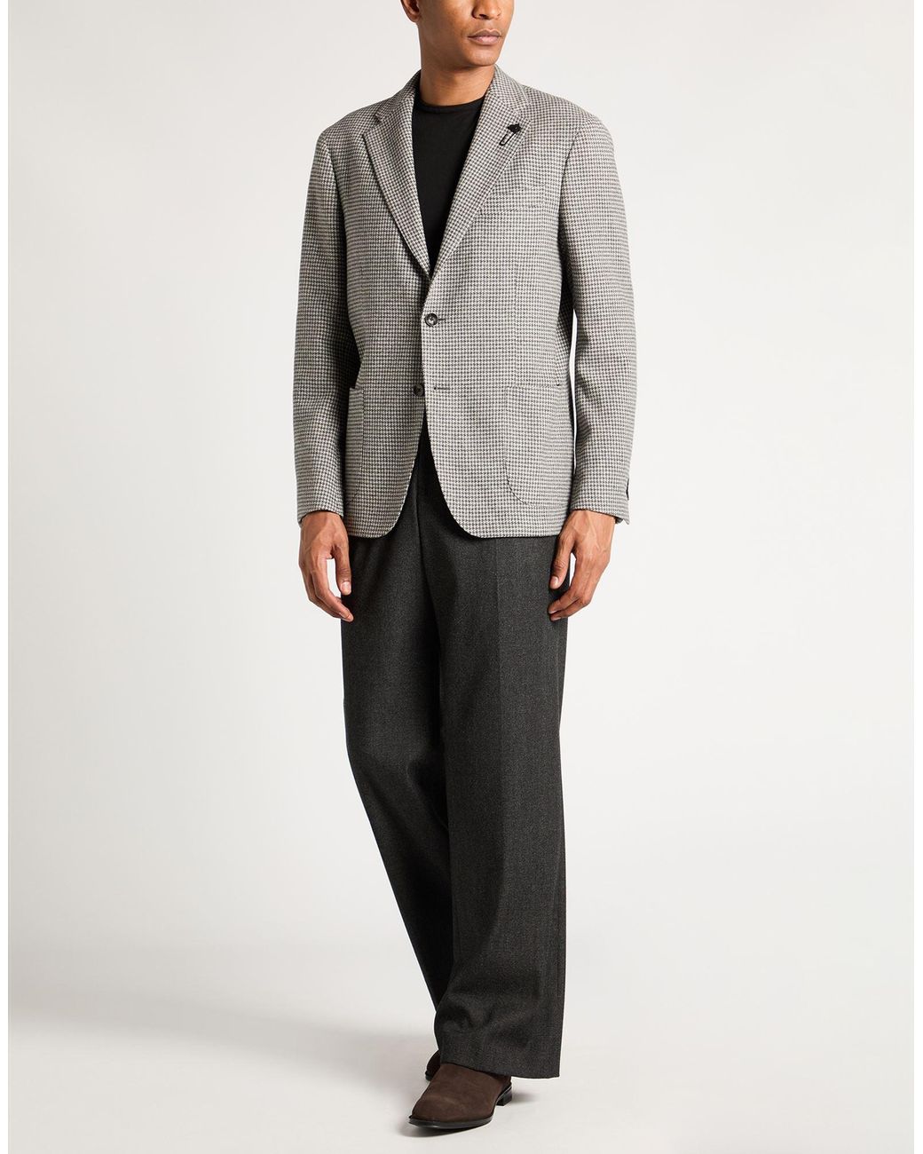 Lardini Gray Blazer Wool, Cashmere, Polyester for men