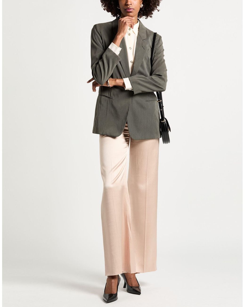 Giorgio Armani Black Military Blazer Silk, Polyester
