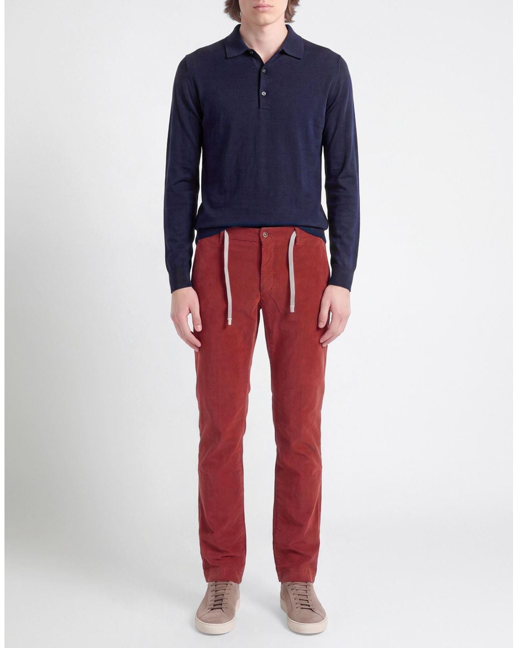 Mason's Red Brick Pants Cotton, Elastane for men