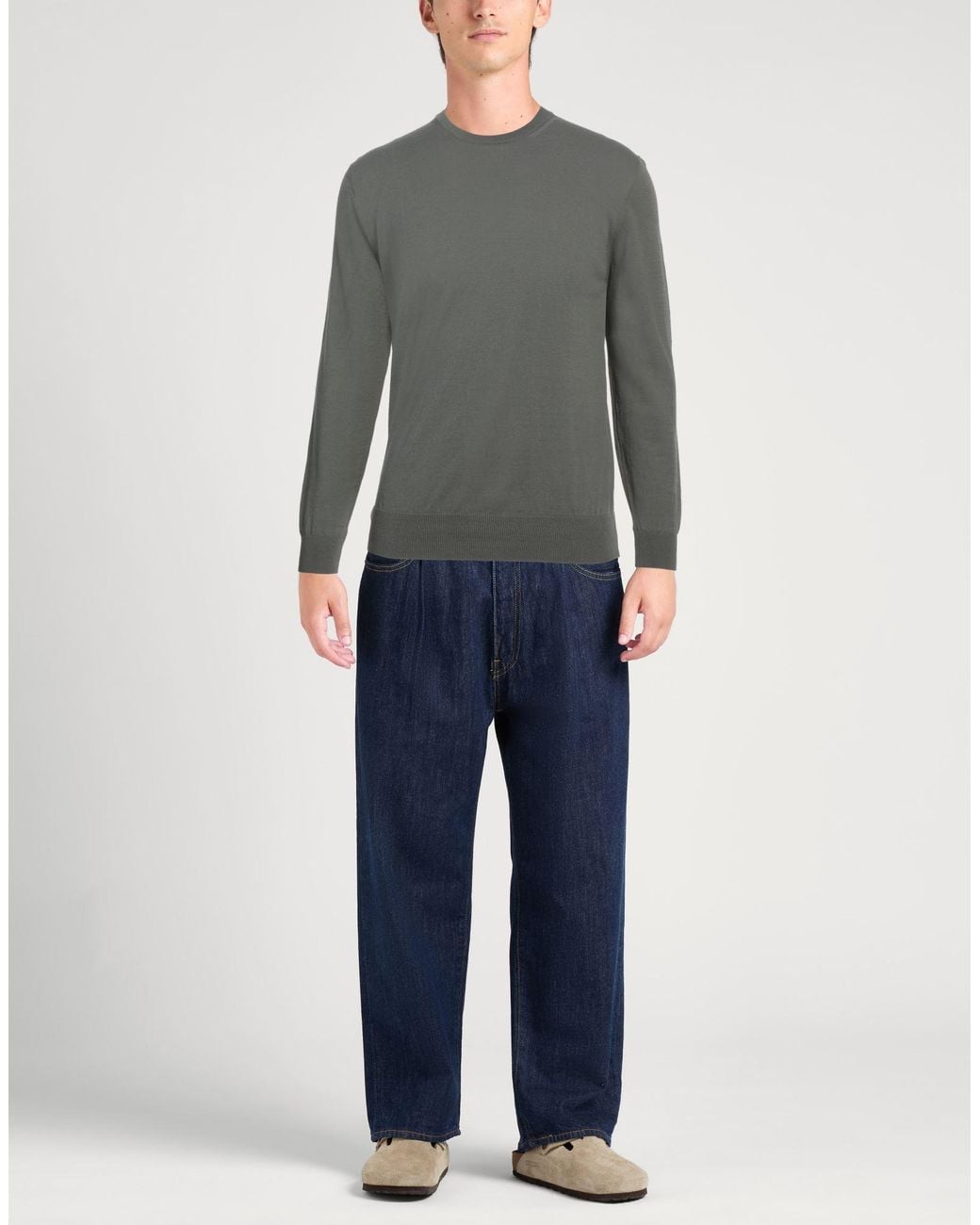 Alpha Studio Gray Sweater Cotton for men