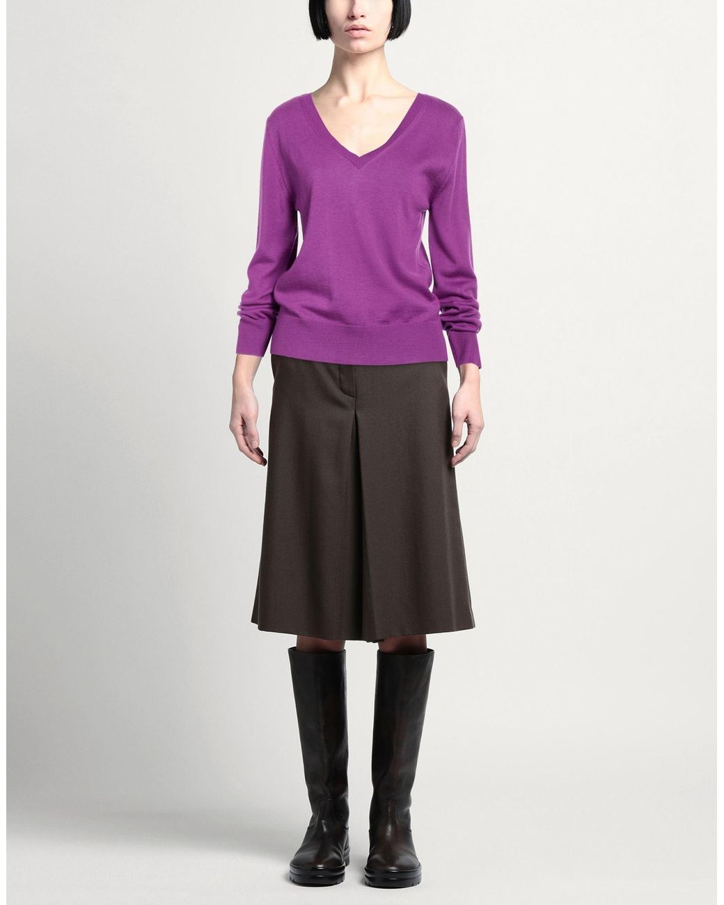 Carla G Purple Sweater Wool, Acrylic