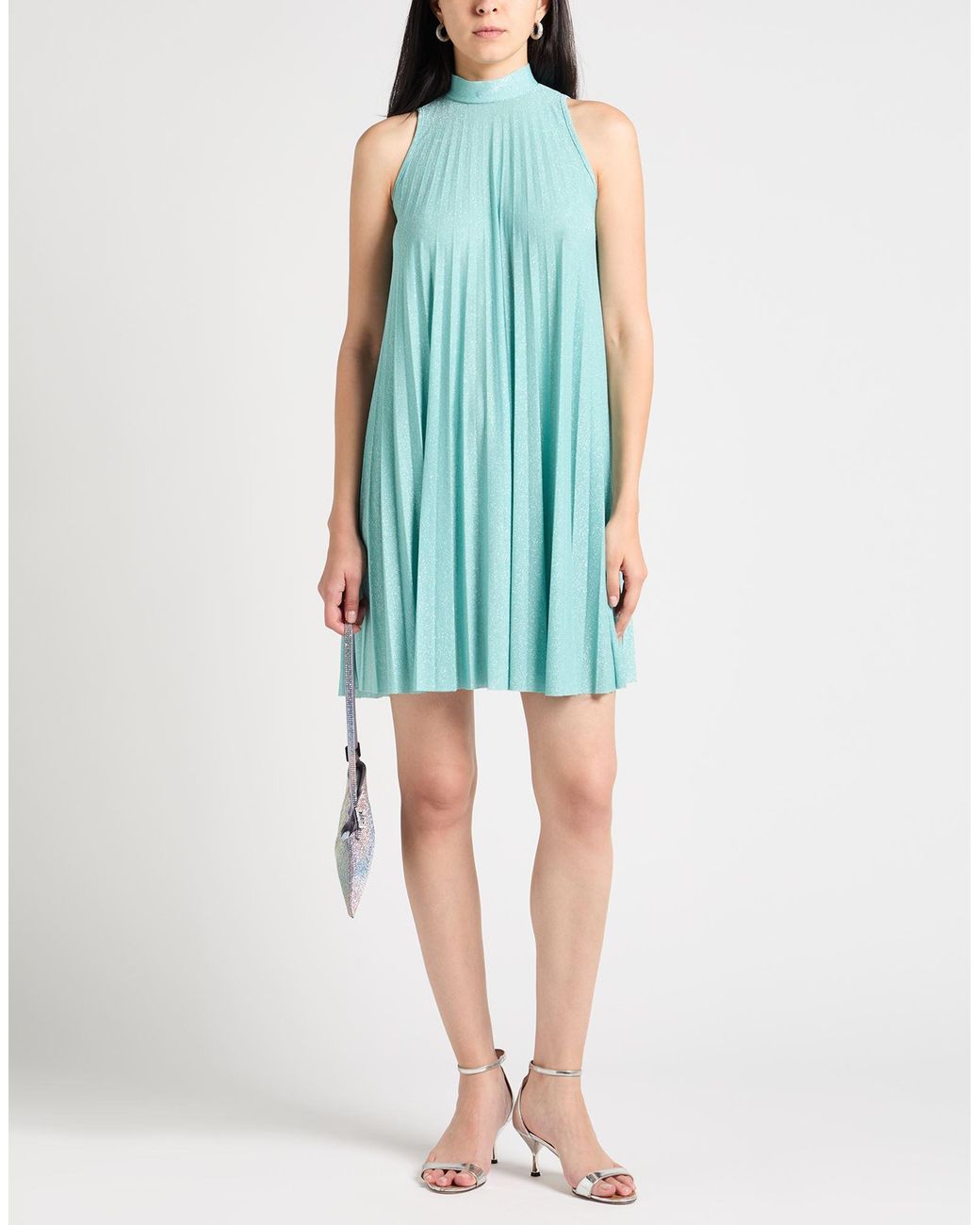 Liu Jo Blue Mini Dress Viscose, Polyamide, Polyester, Elastane