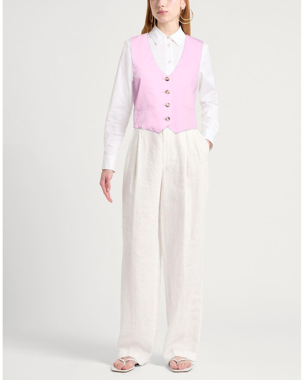 Dixie Pink Tailored Vest Polyester, Viscose, Elastane