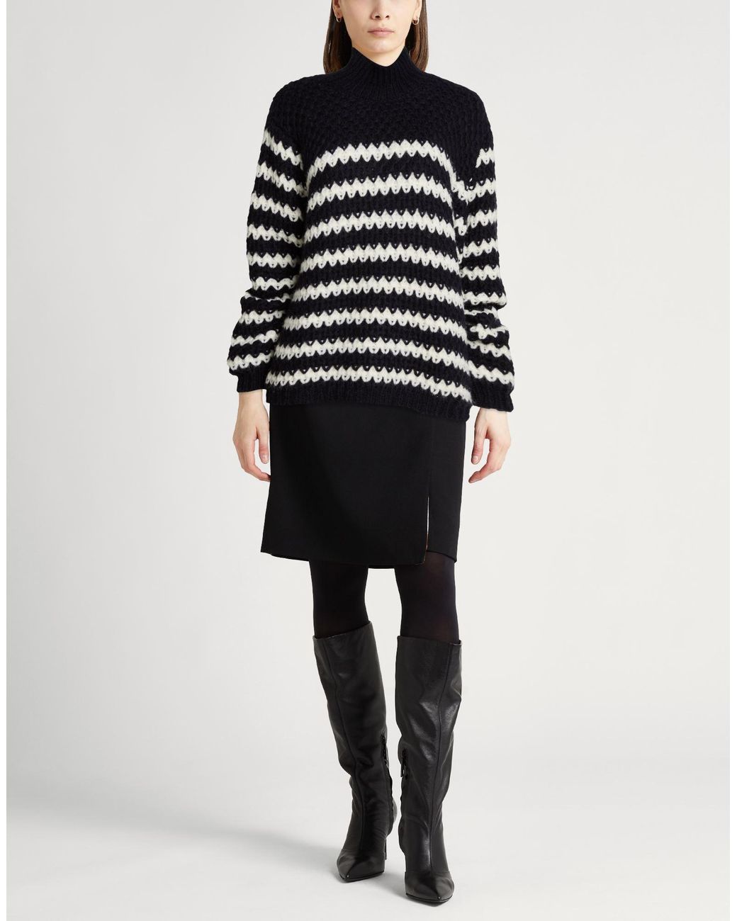 Roberto Collina Blue Turtleneck Baby Alpaca Wool, Polyamide, Wool