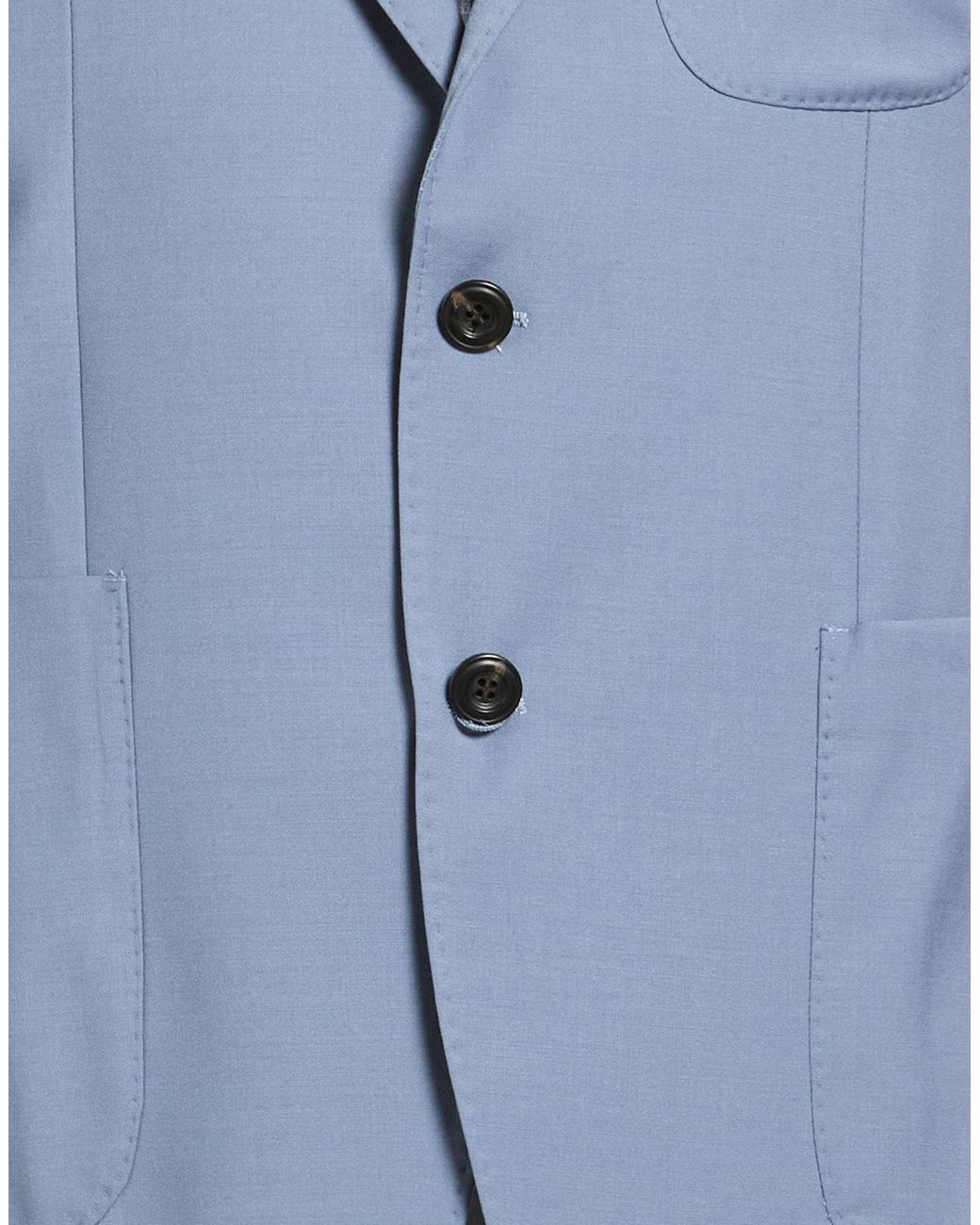 Messagerie Blue Blazer Polyester, Wool, Elastane for men