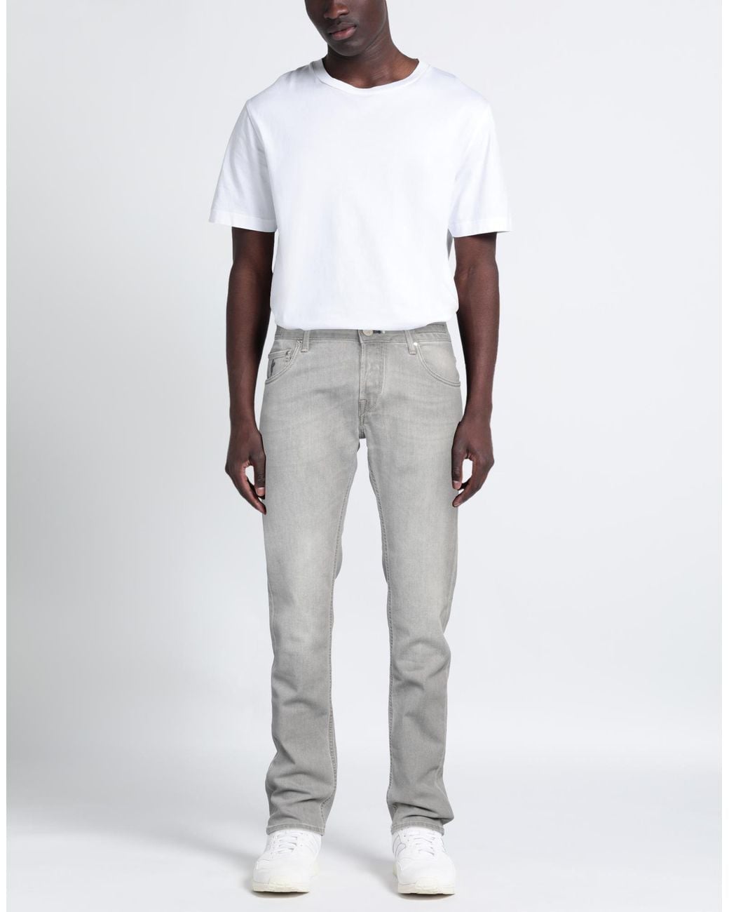 Hand Picked Gray Jeans Cotton, Elastane for men